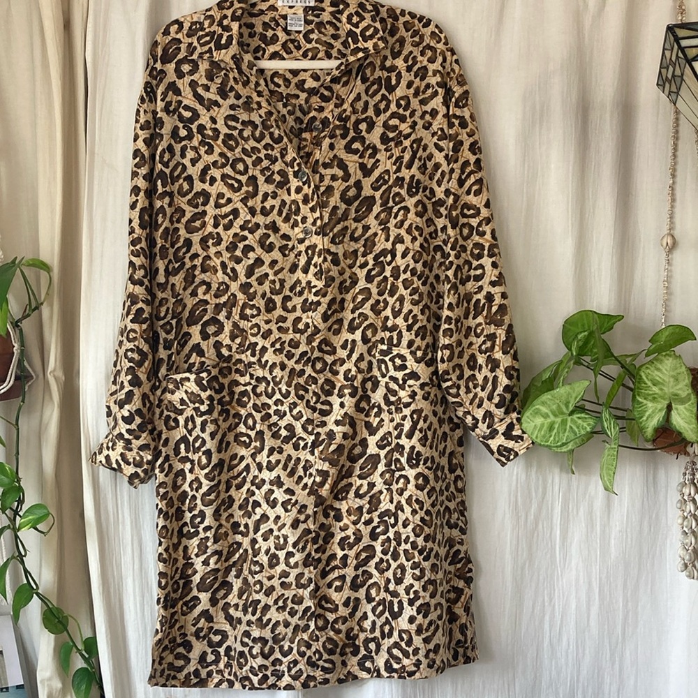 Silk Leopard Print top or dress